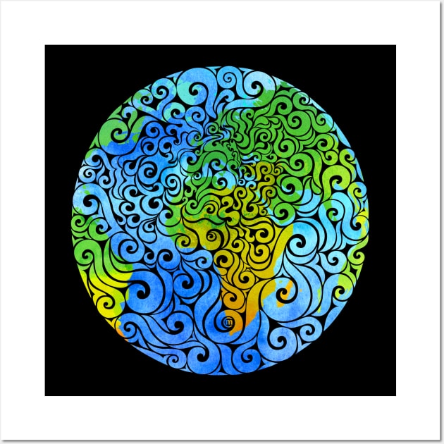 Swirly Earth Wall Art by VectorInk